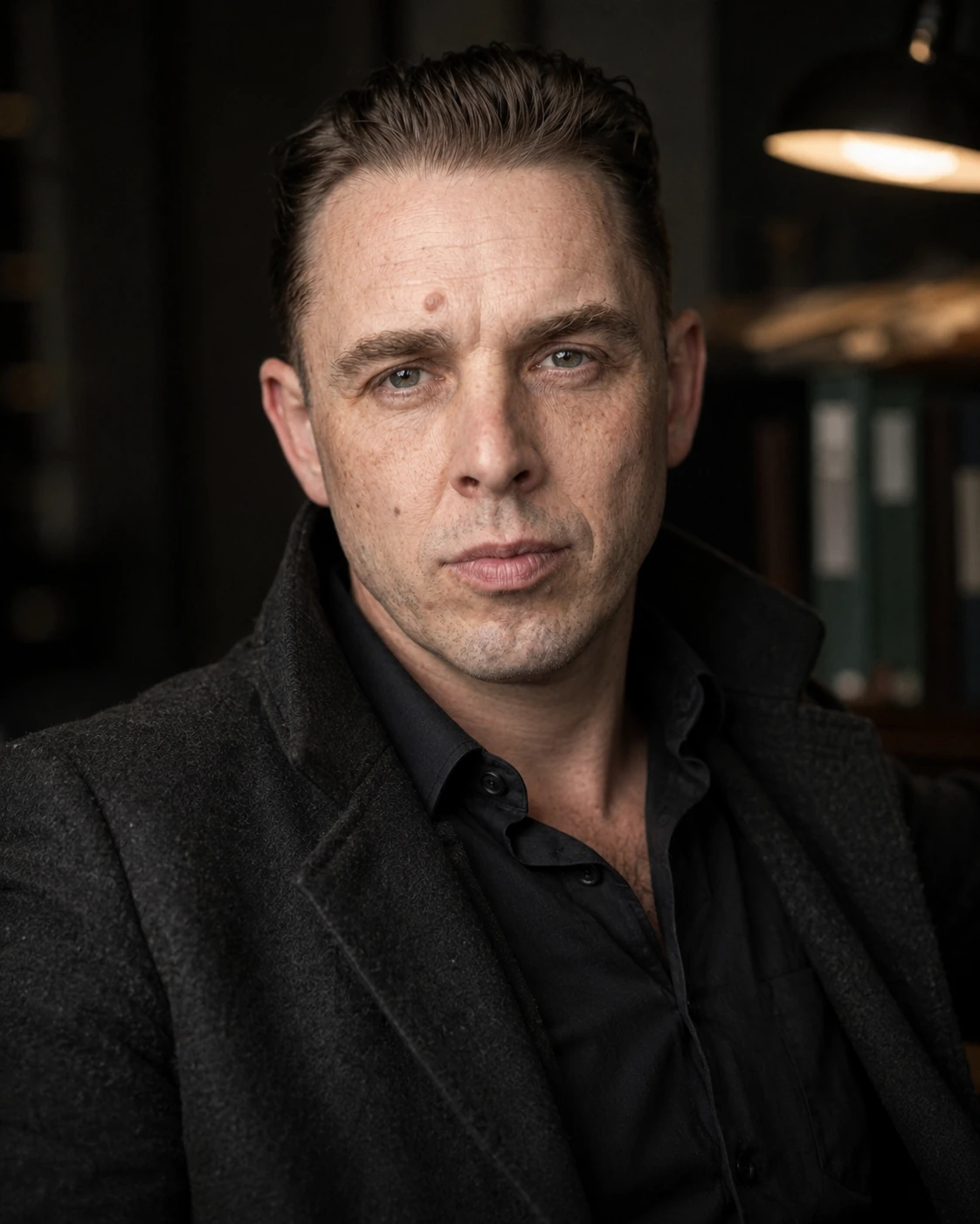 Audrius Cerkasovas portrayed as an experienced investigator in a dark professional interior.